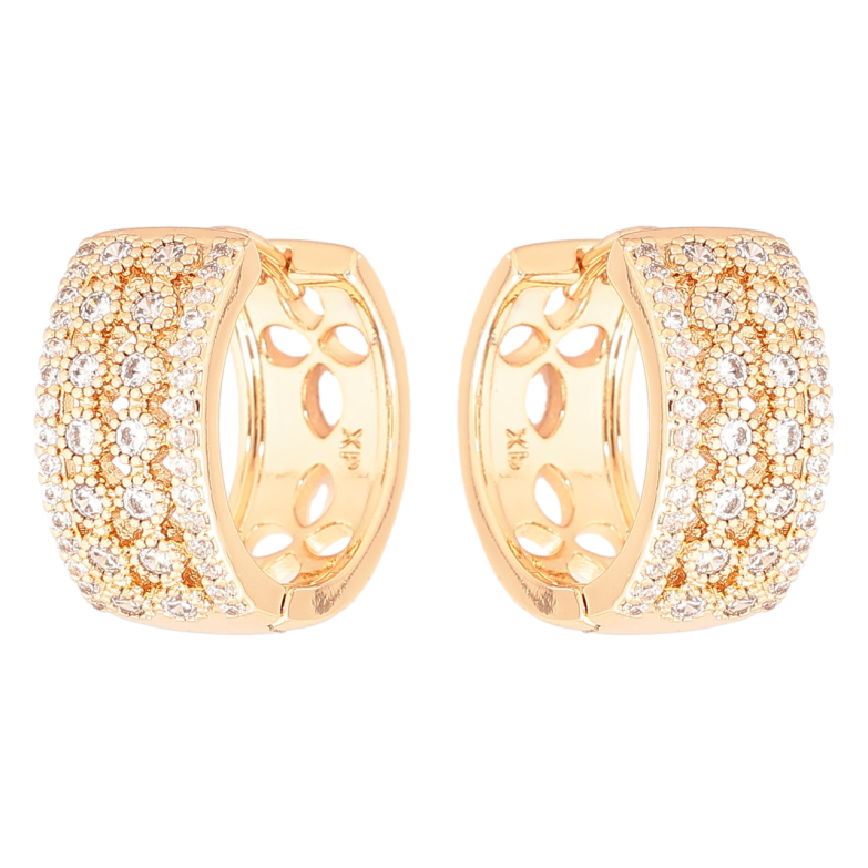 Серьги Xuping Позолота 18K колечки Инкрустация кристаллами фото №1 Серьги Xuping Позолота 18K колечки Инкрустация кристаллами фото №1