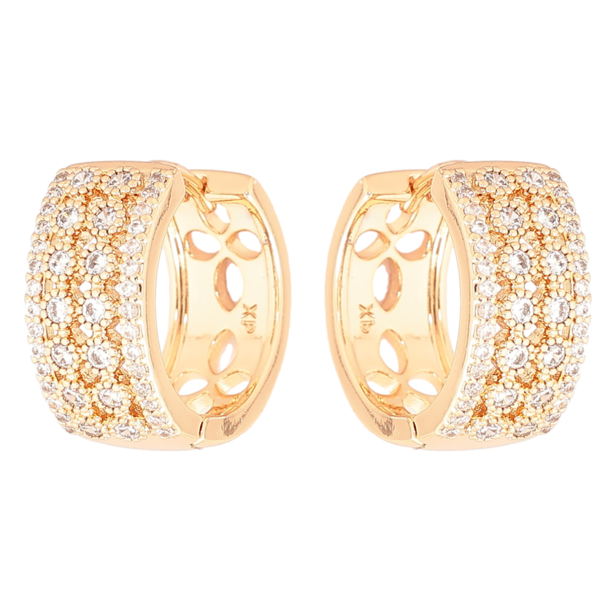 Серьги Xuping Позолота 18K колечки Инкрустация кристаллами фото №1 Серьги Xuping Позолота 18K колечки Инкрустация кристаллами фото №1