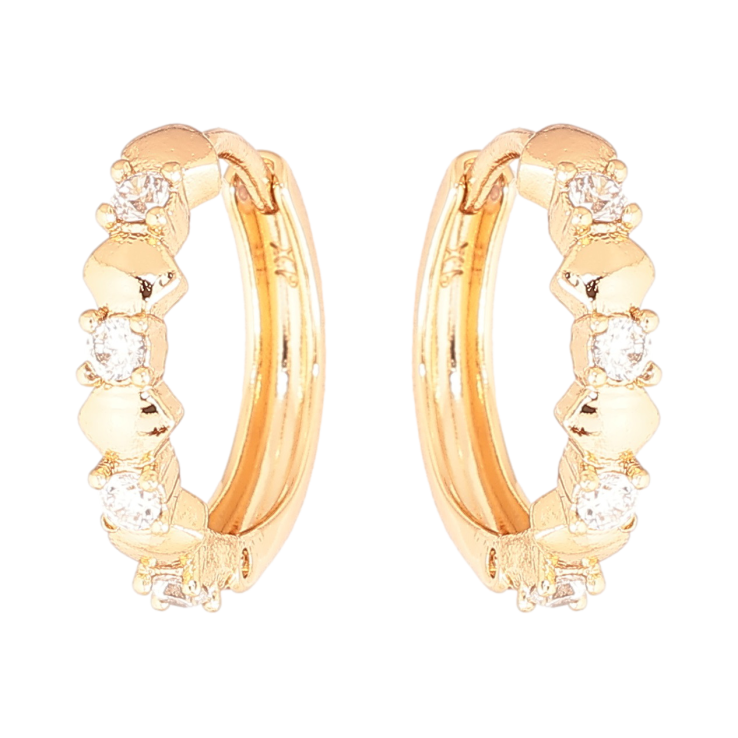 Сережки Xuping Позолота 18K колечка «Візерунок з кристалами» фото №21