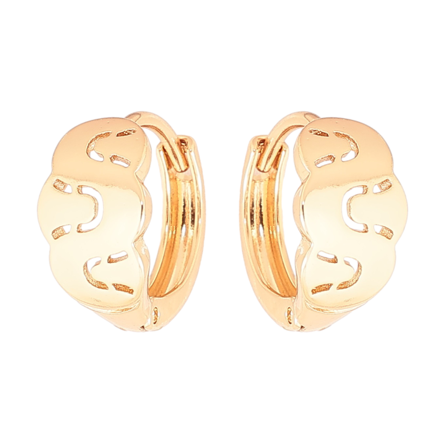 Сережки Xuping Позолота 18K колечка «Декоративний візерунок» фото №1