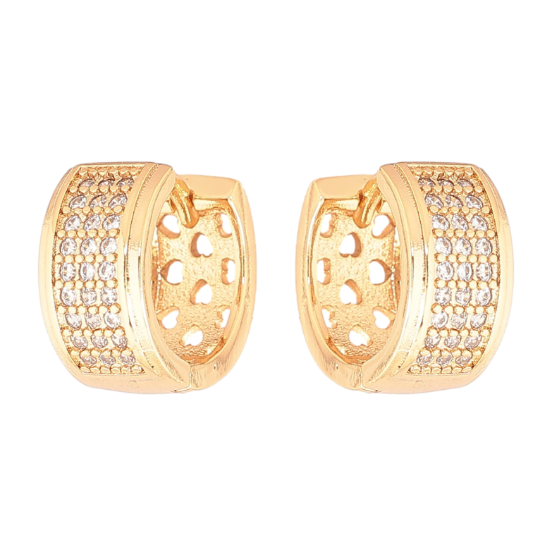 Серьги Xuping Позолота 18K колечки Инкрустация кристаллами фото №6