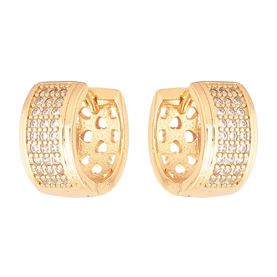 Сережки Xuping Позолота 18K колечка «Інкрустація кристалами» фото №1