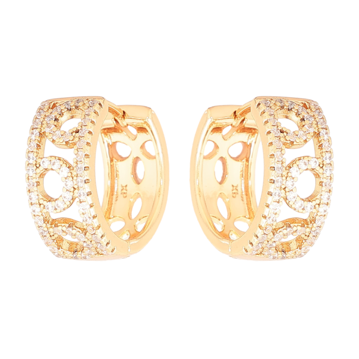 Серьги Xuping Позолота 18K колечки Узор с кристаллами фото №15 Серьги Xuping Позолота 18K колечки Узор с кристаллами фото №15