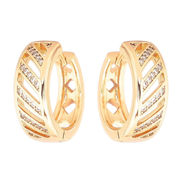 Серьги Xuping Позолота 18K колечки Узор с кристаллами фото №20 Серьги Xuping Позолота 18K колечки Узор с кристаллами фото №20