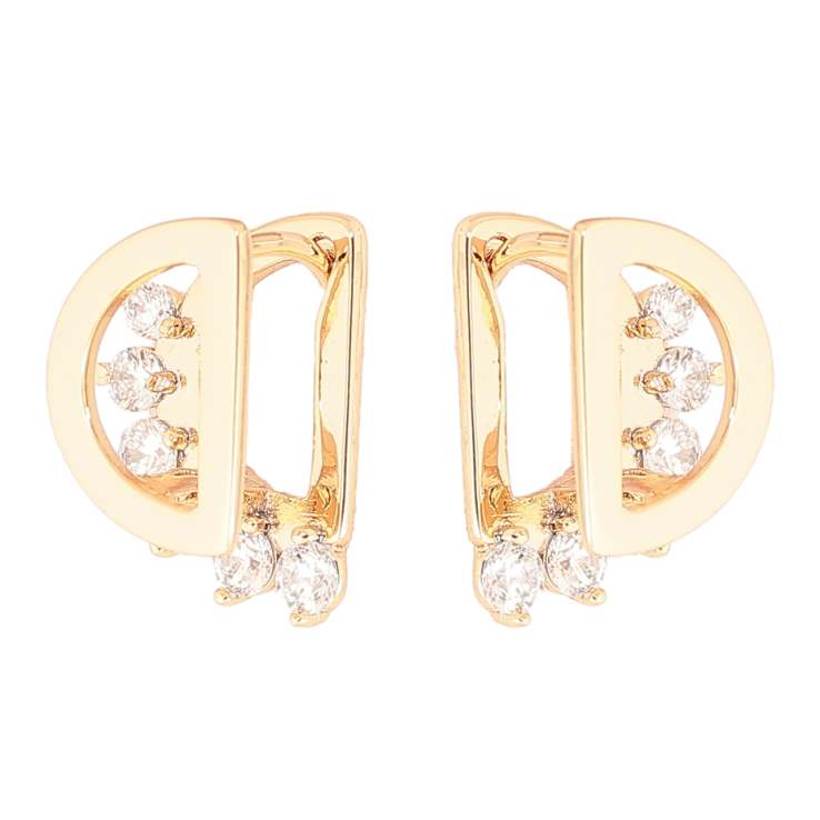Серьги Xuping Позолота 18K колечки Декоративный узор с кристаллами фото №3