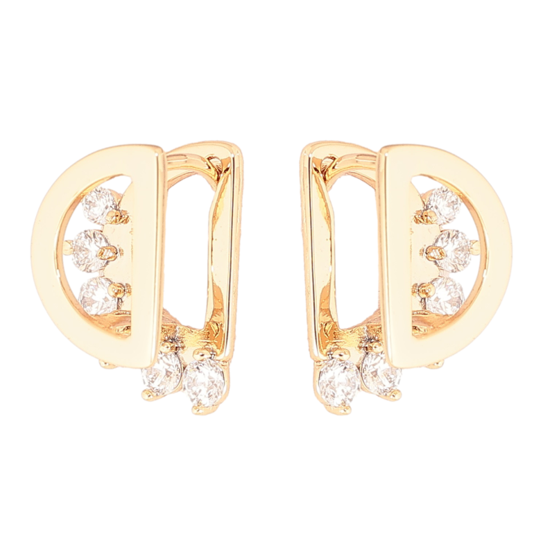 Сережки Xuping Позолота 18K колечка «Декоративний візерунок з кристалами» фото №1
