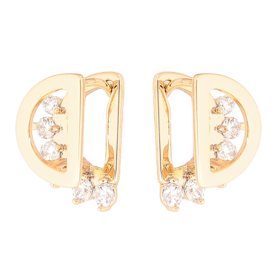 Серьги Xuping Позолота 18K колечки Декоративный узор с кристаллами фото №1