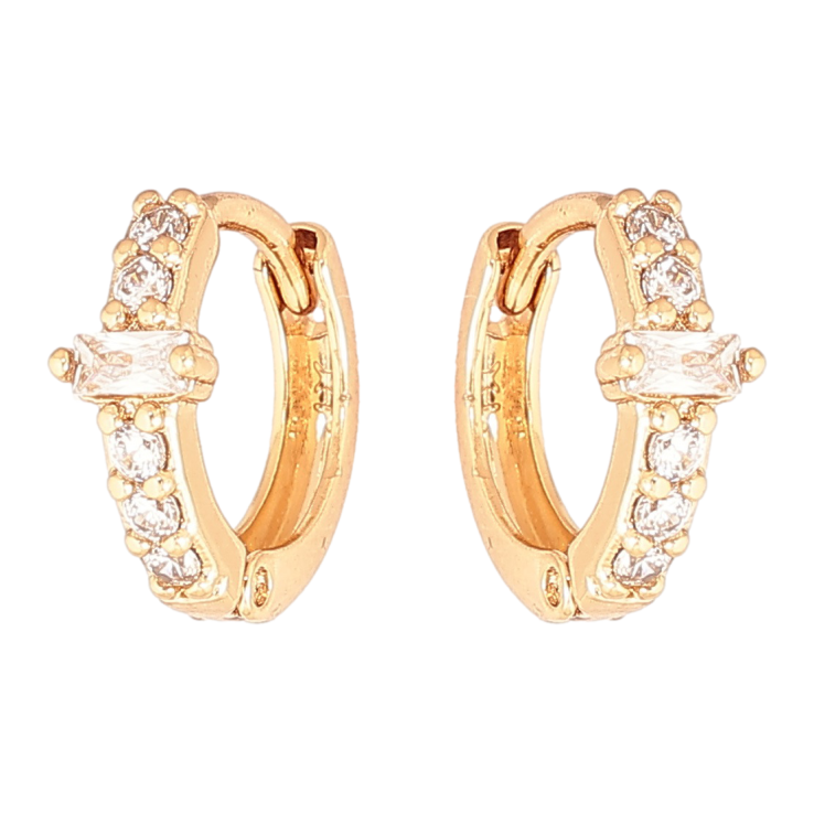 Сережки Xuping Позолота 18K колечка «Доріжки кристалів» фото №16