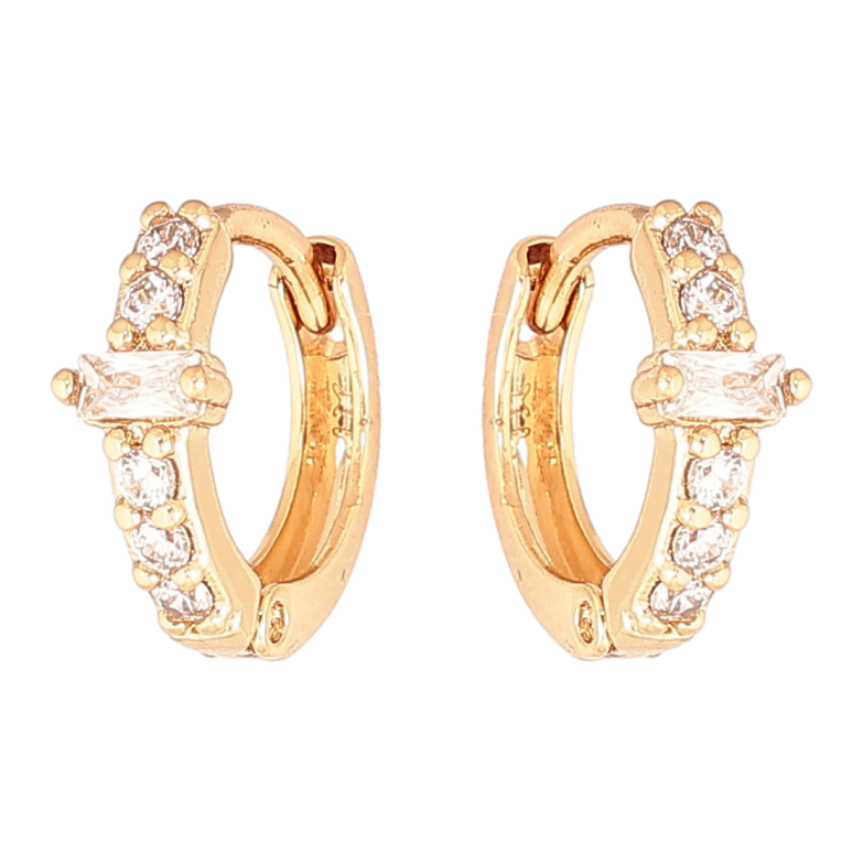 Серьги Xuping Позолота 18K колечки Дорожки кристаллов фото №1