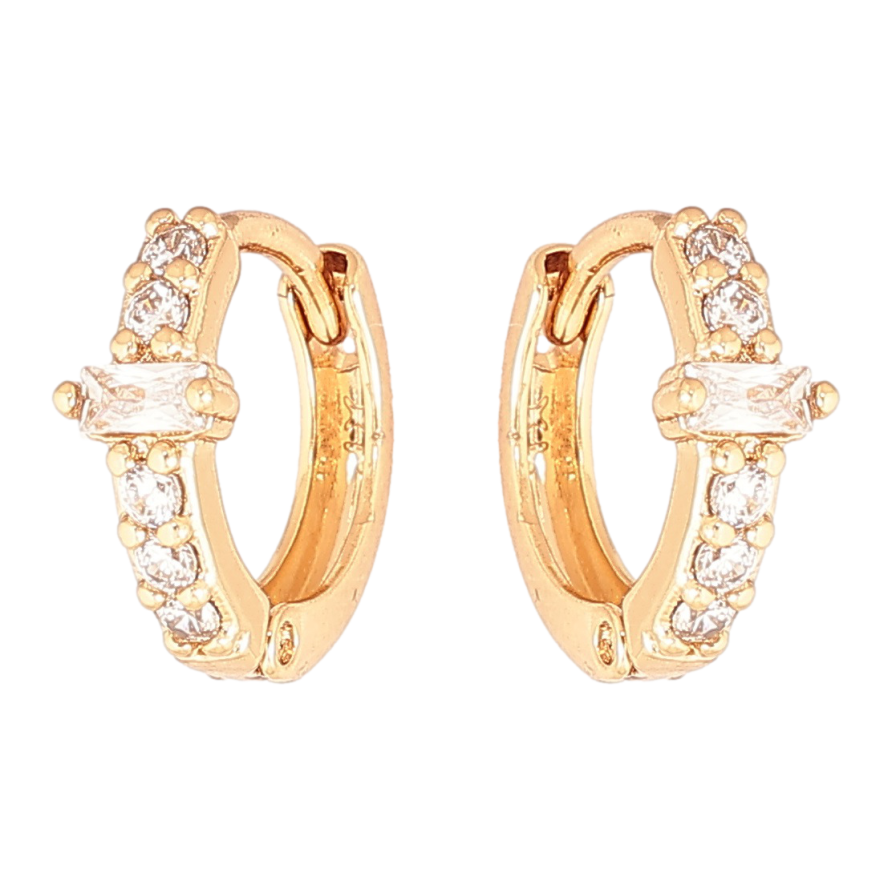 Сережки Xuping Позолота 18K колечка «Доріжки кристалів» фото №1