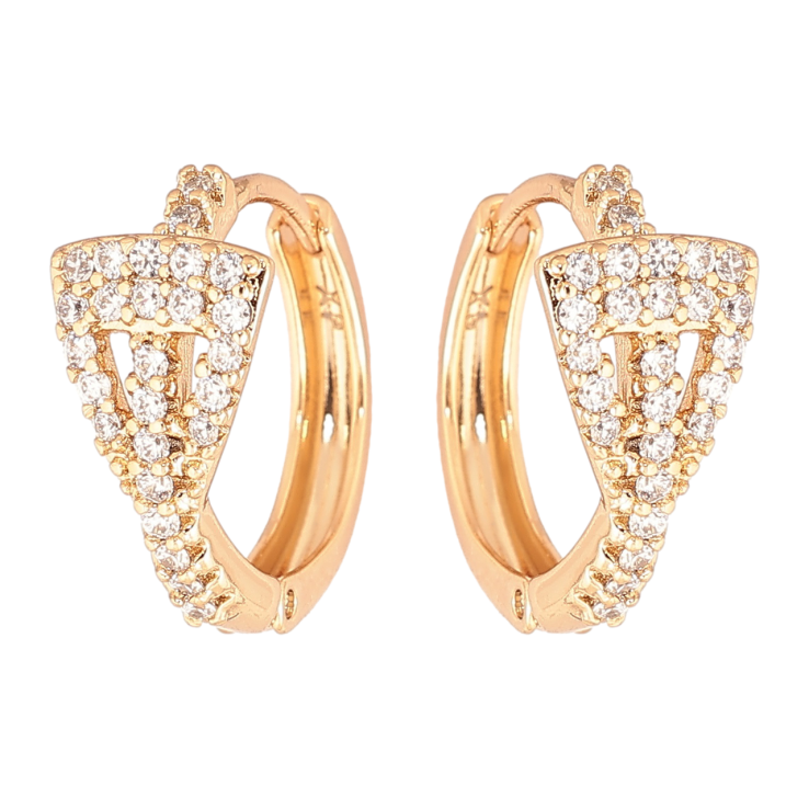 Сережки Xuping Позолота 18K колечка «Візерунок з кристалами» фото №22