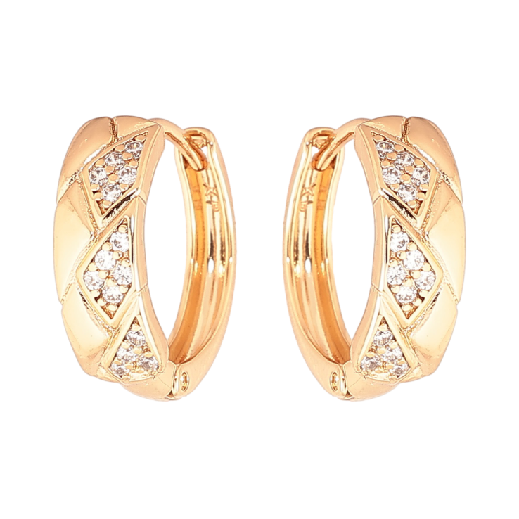 Серьги Xuping Позолота 18K колечки Узор с кристаллами фото №11 Серьги Xuping Позолота 18K колечки Узор с кристаллами фото №11