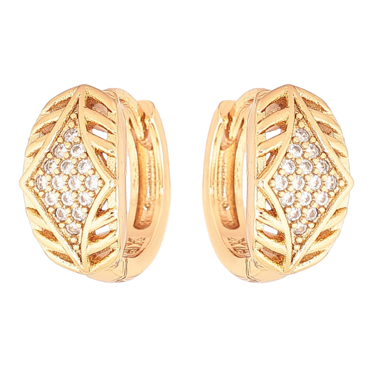 Сережки Xuping Позолота 18K колечка «Декоративний візерунок» фото №24 Сережки Xuping Позолота 18K колечка «Декоративний візерунок» фото №24