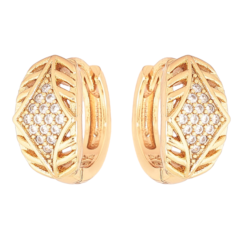 Сережки Xuping Позолота 18K колечка «Декоративний візерунок» фото №2