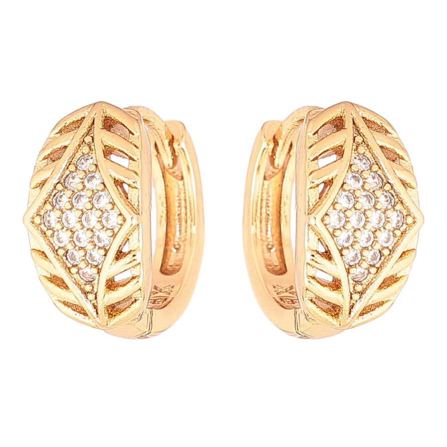 Сережки Xuping Позолота 18K колечка «Декоративний візерунок» фото №1