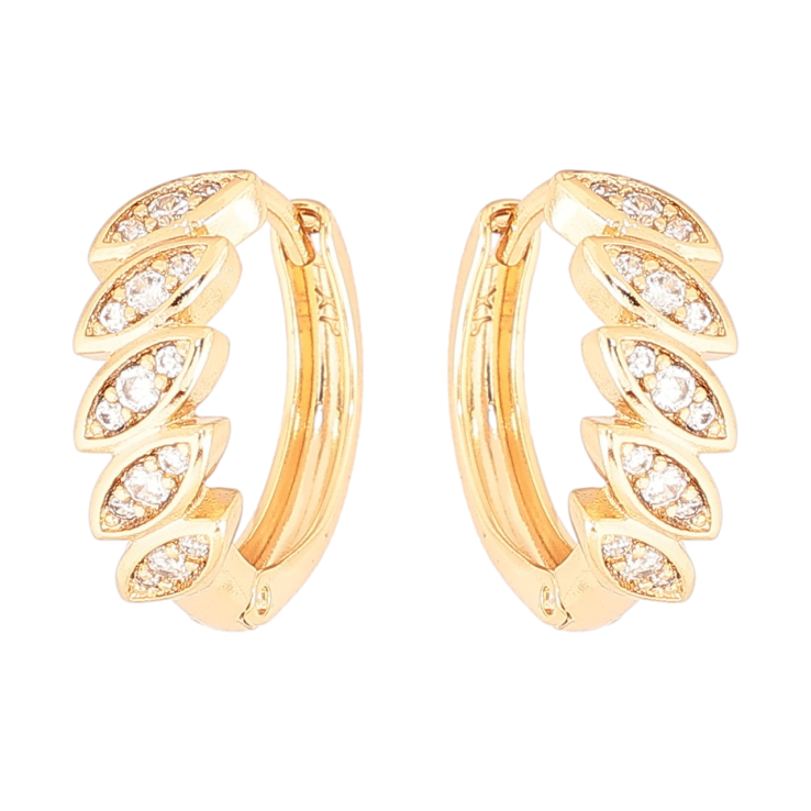 Серьги Xuping Позолота 18K колечки Узор с кристаллами фото №23