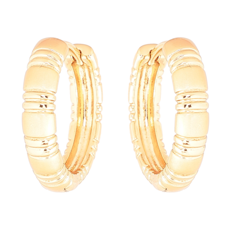 Сережки Xuping Позолота 18K колечка «Декоративний візерунок з напиленням» ø 20мм фото №17