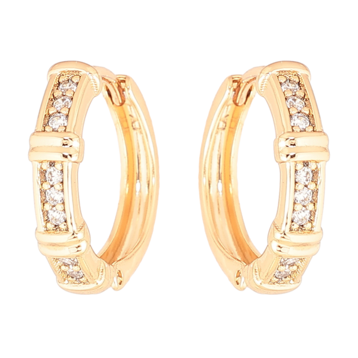 Сережки Xuping Позолота 18K колечка «Візерунок з доріжками кристалів» фото №23