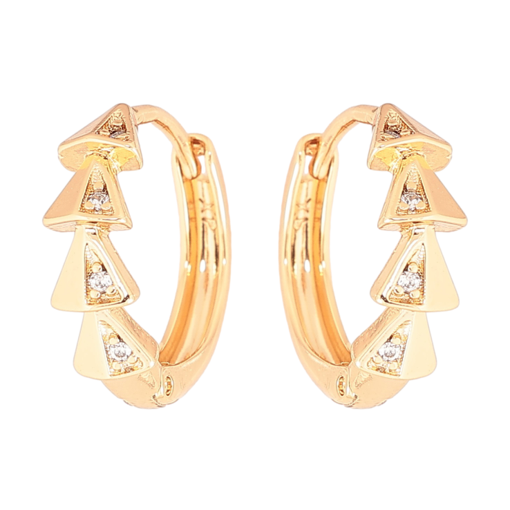 Серьги Xuping Позолота 18K колечки Узор с кристаллами фото №3