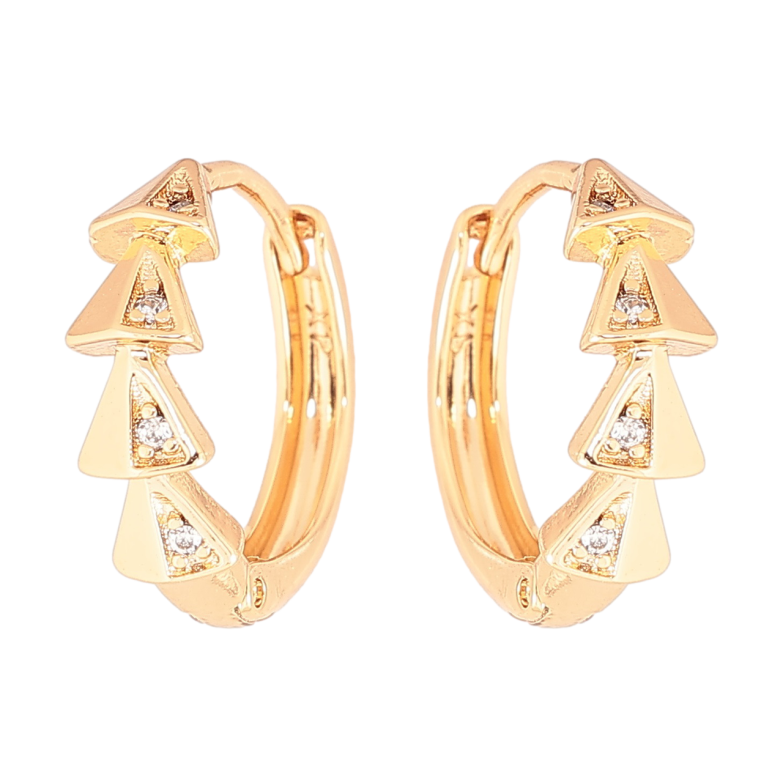 Сережки Xuping Позолота 18K колечка «Візерунок з кристалами» фото №2 Сережки Xuping Позолота 18K колечка «Візерунок з кристалами» фото №2