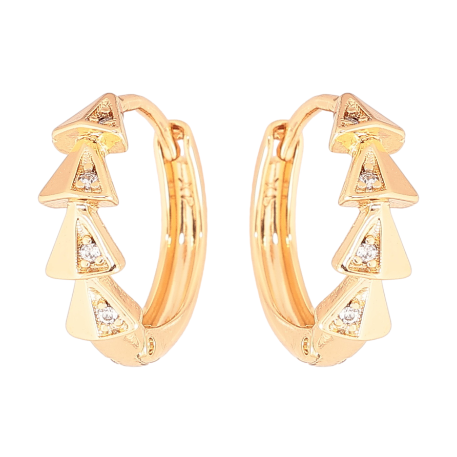 Серьги Xuping Позолота 18K колечки Узор с кристаллами фото №1 Серьги Xuping Позолота 18K колечки Узор с кристаллами фото №1