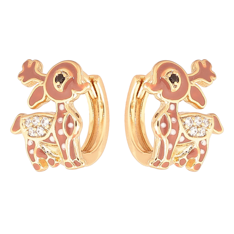 Серьги Xuping Позолота 18K колечки Оленята фото №1