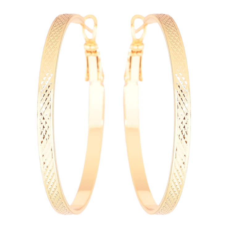 Серьги Xuping Позолота 18K кольца (конго) Декоративный узор ø 4см фото №12