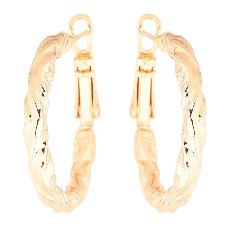 Серьги Xuping Позолота 18K кольца (конго) Декоративный узор ø 2.5см фото №3