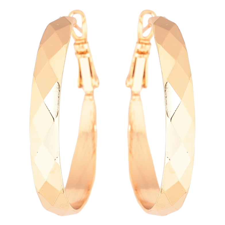 Серьги Xuping Позолота 18K кольца (конго) Декоративный узор ø 3.5см фото №1