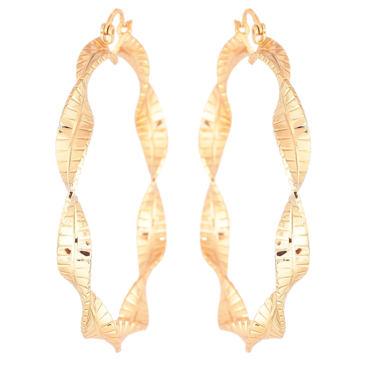 Серьги Xuping Позолота 18K кольца (конго) Декоративный узор ø 6см фото №8