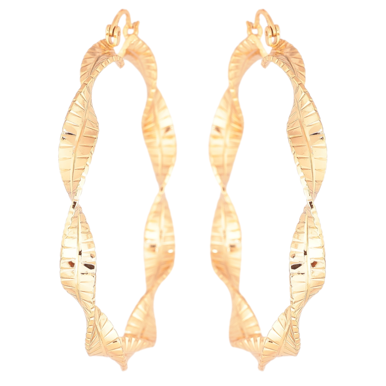 Серьги Xuping Позолота 18K кольца (конго) Декоративный узор ø 6см фото №5