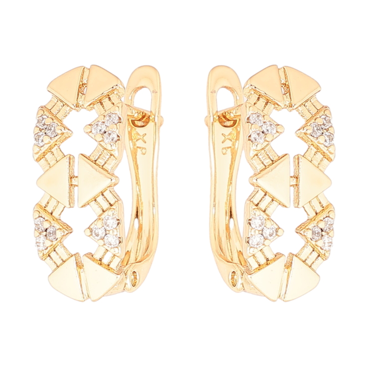 Серьги Xuping Позолота 18K английский замок Узор с кристаллами фото №11