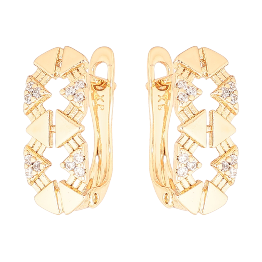 Серьги Xuping Позолота 18K английский замок Узор с кристаллами фото №1