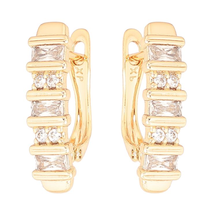 Серьги Xuping Позолота 18K английский замок Дорожки кристаллов фото №19