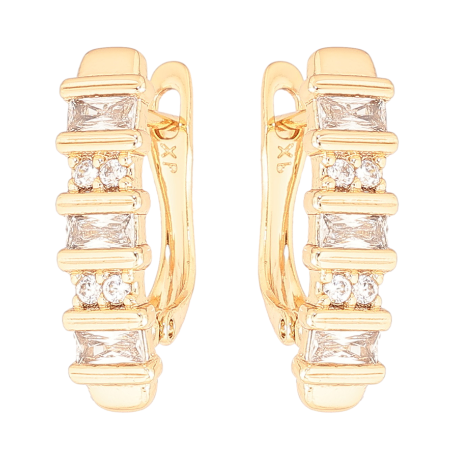 Серьги Xuping Позолота 18K английский замок Дорожки кристаллов фото №1