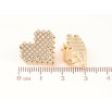 Сережки Xuping Позолота 18K англійський замок «Сердечка з інкрустацією кристалами» фото №2