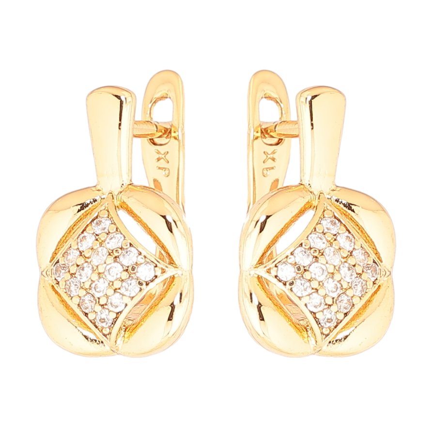 Серьги Xuping Позолота 18K английский замок Декоративный узор с кристаллами фото №1