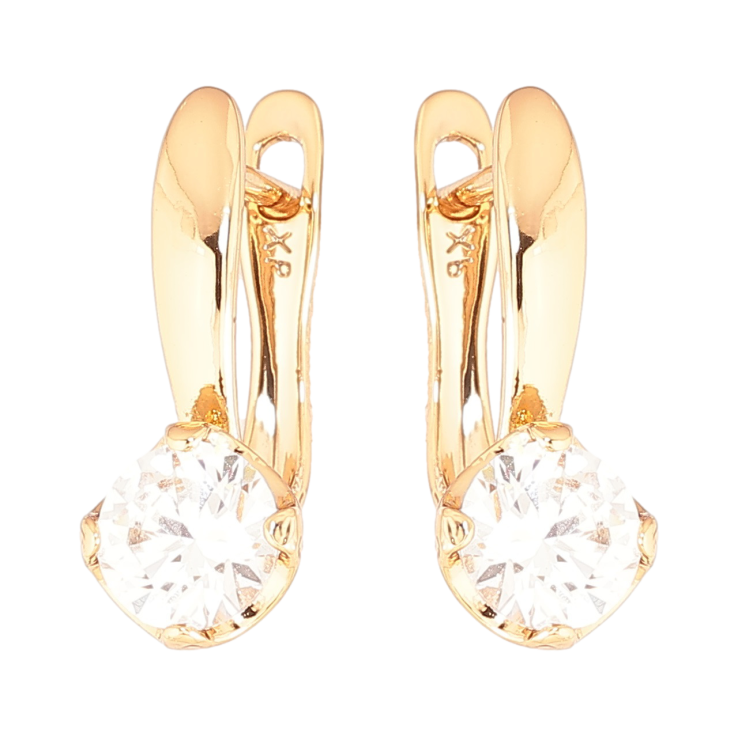 Серьги Xuping Позолота 18K английский замок Кристаллы на дужках фото №4