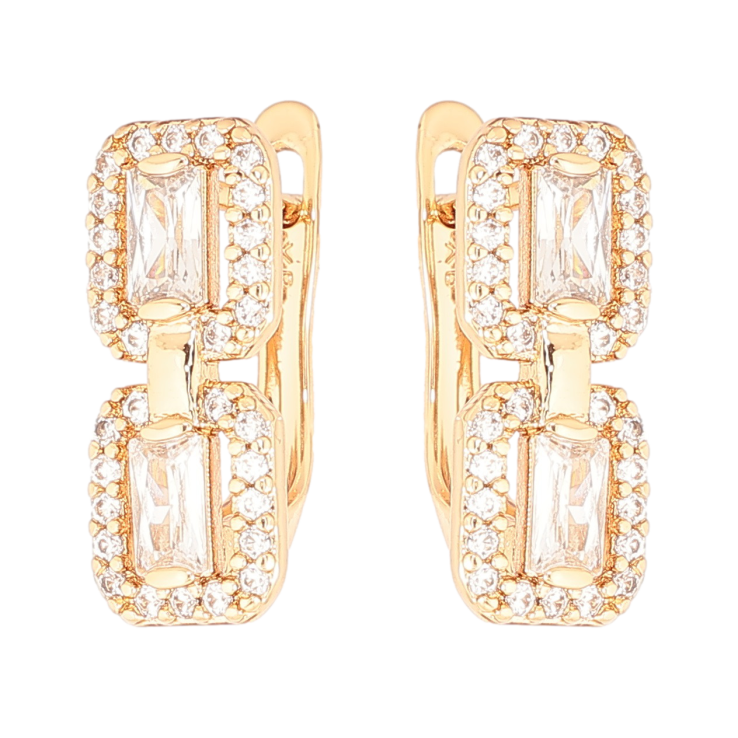 Серьги Xuping Позолота 18K английский замок Узор с инкрустацией кристаллами фото №12