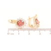 Сережки Xuping Позолота 18K англійський замок «Кришталеві ягідки з червоними кристалами» фото №2