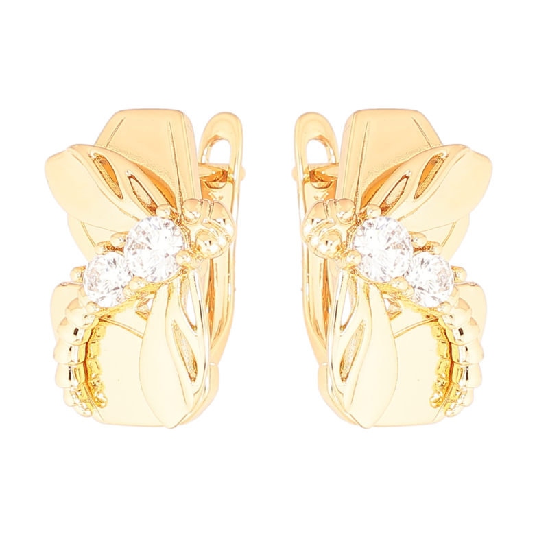 Серьги Xuping Позолота 18K английский замок Стрекозы фото №1