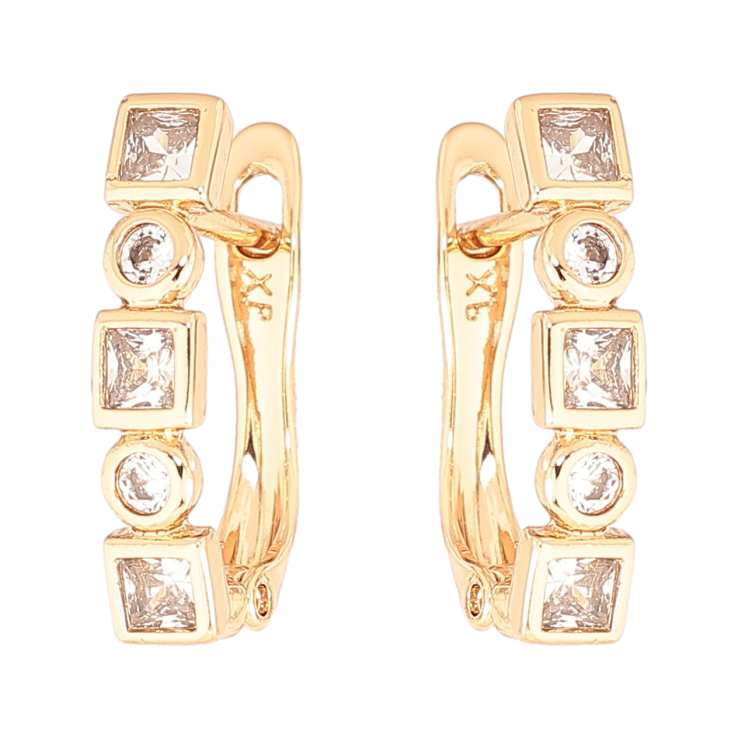 Серьги Xuping Позолота 18K английский замок Дорожки кристаллов фото №3