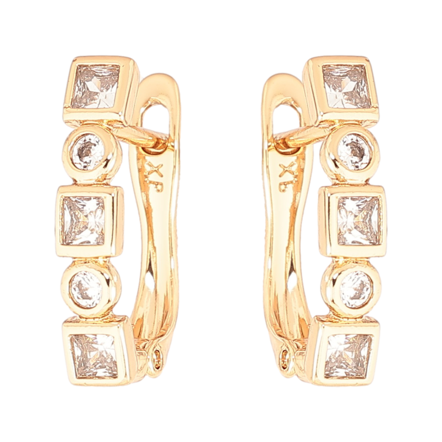 Серьги Xuping Позолота 18K английский замок Дорожки кристаллов фото №1