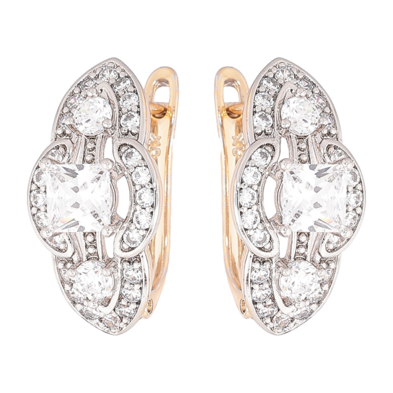 Сережки Xuping Позолота 18K + Родій англійський замок «Інкрустація кристалами» фото №1