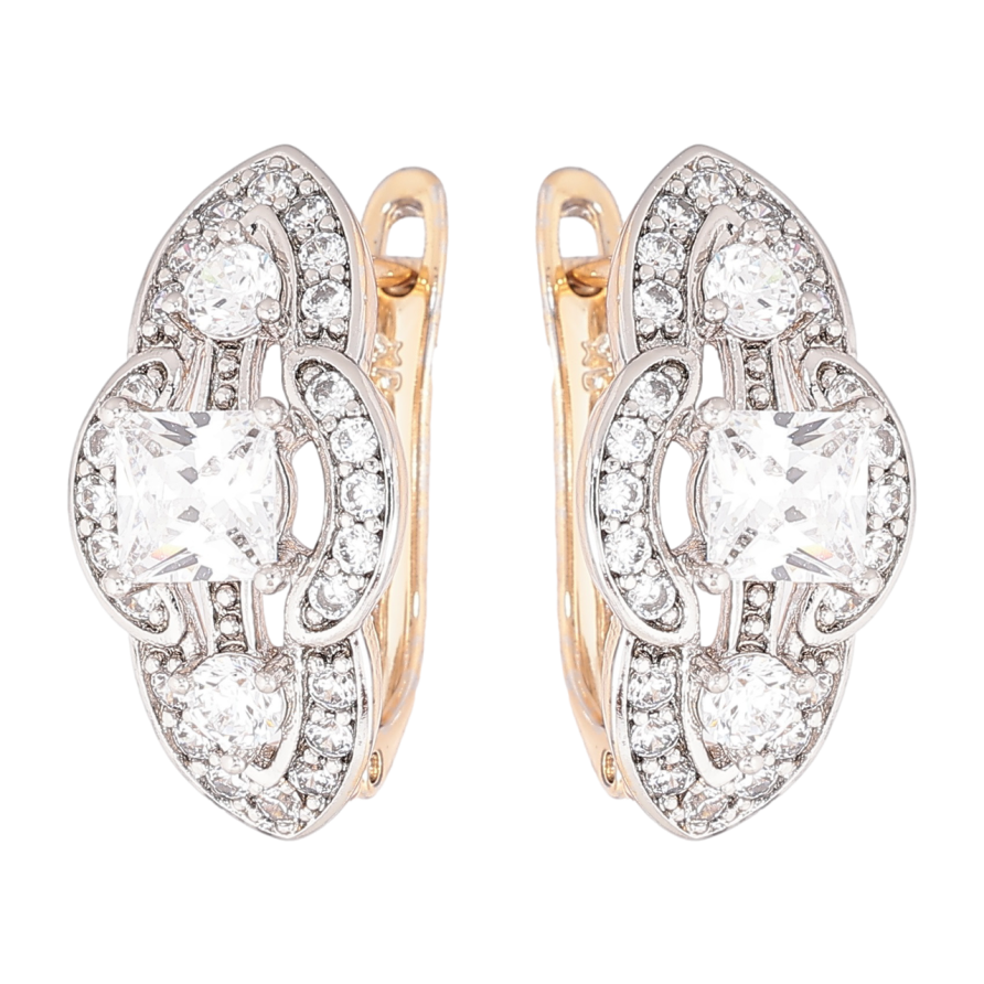 Сережки Xuping Позолота 18K + Родій англійський замок «Інкрустація кристалами» фото №1