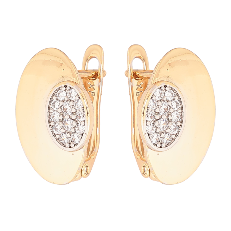 Сережки Xuping Позолота 18K + Родій англійський замок «Овали з інкрустацією кристалами» фото №19