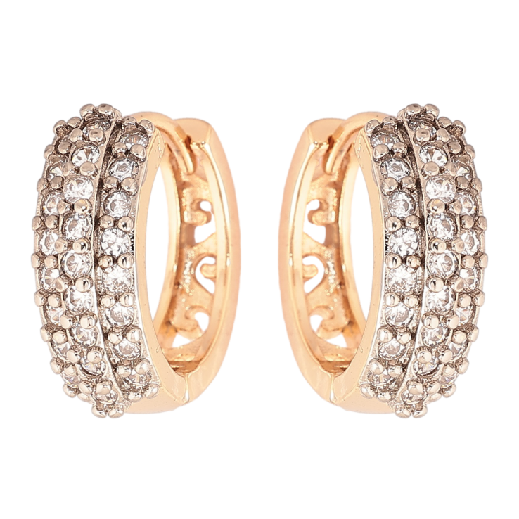 Сережки Xuping Позолота 18K + Родій колечка «Інкрустація кристалами» фото №20