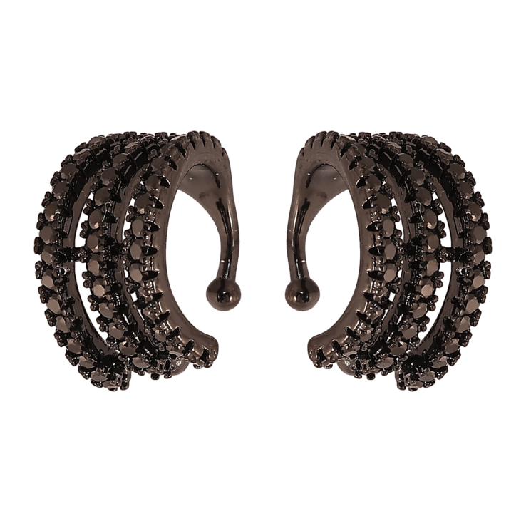 Сережки Xuping Позолота Black (чорне золото) кафи «Доріжки чорного цирконію» фото №13 Сережки Xuping Позолота Black (чорне золото) кафи «Доріжки чорного цирконію» фото №13