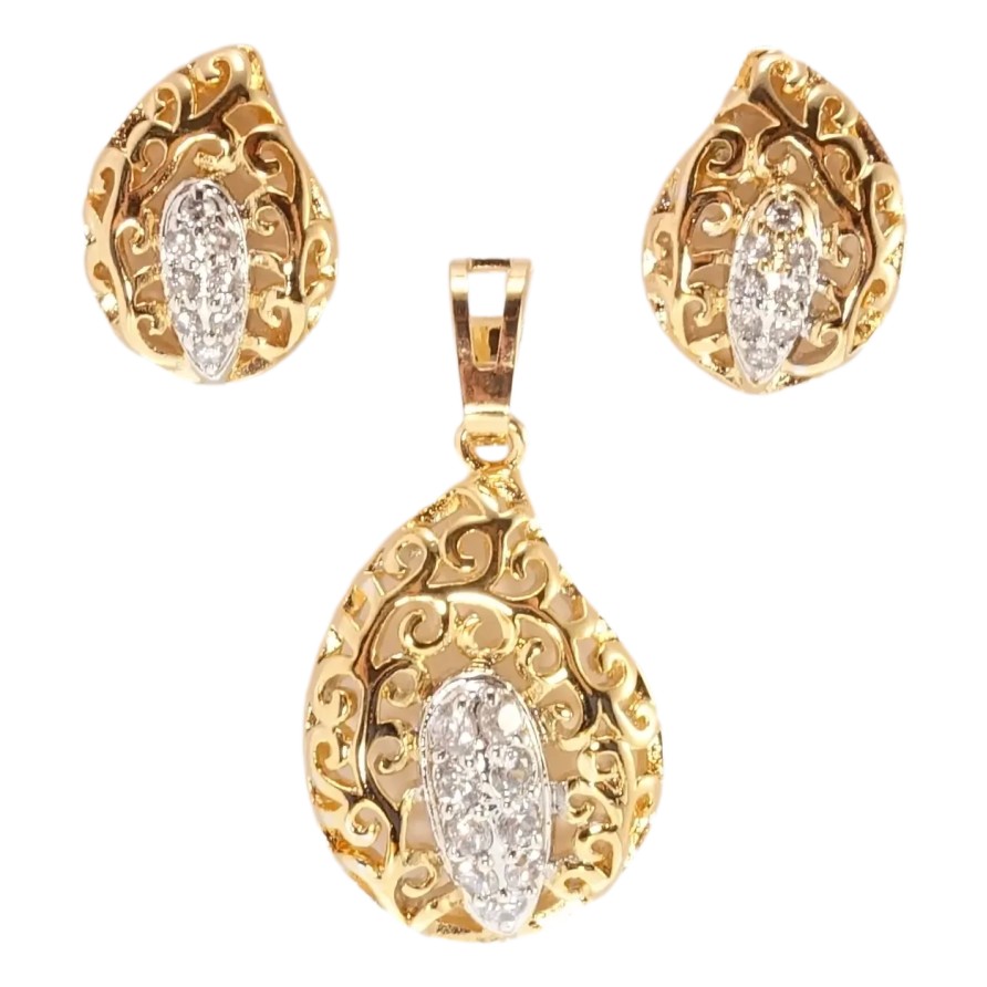 Xuping Позолота + Родій Сережки Кулон Ажурні крапельки фото №1