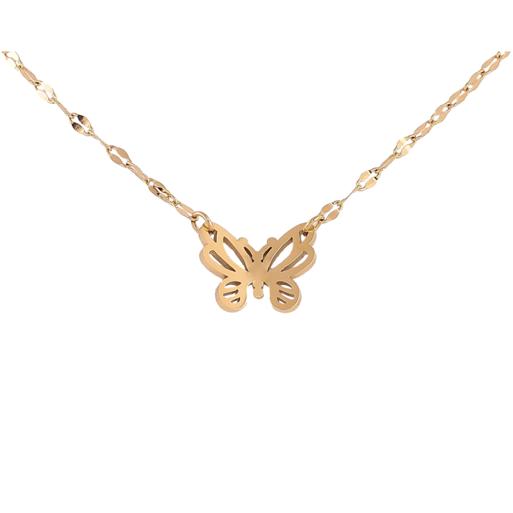Підвіска на ланцюжку Xuping ТТМ Stainless Steel колір 14К «Метелик» довжина 44-49см х 2мм фото №3 Підвіска на ланцюжку Xuping ТТМ Stainless Steel колір 14К «Метелик» довжина 44-49см х 2мм фото №3